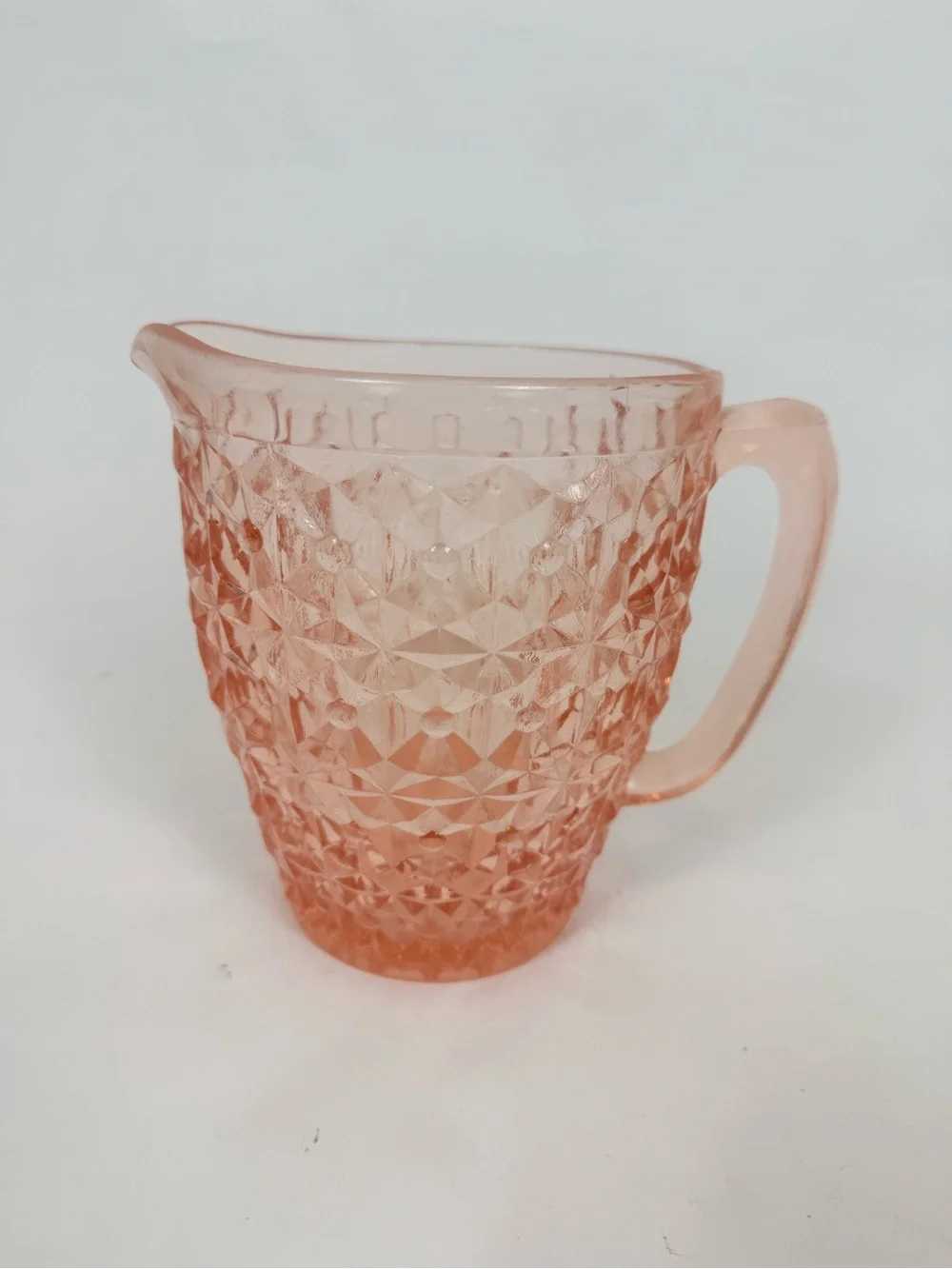 Vintage Jeanette Glass Widsor Pitcher Pink Depression Glass 6.5”